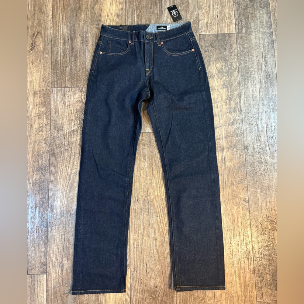Volcom Solver Men's Straight Fit Jeans - Deep Indigo size 28 x 32 - Picture 4 of 12